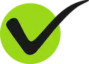 Znak oznaczenia checklisty Instant Money z zielonym tłem