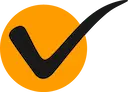 Znak oznaczenia checklisty Instant Money z pomarańczowym tłem